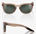Okulary 100% HUDSON Soft Tact Translucent Crystal Sepia - Grey Green Lens (Szkła Szaro-Zielone, LT 12%) (WYPRZEDAŻ -45%)