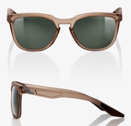 Okulary 100% HUDSON Soft Tact Translucent Crystal Sepia - Grey Green Lens (Szkła Szaro-Zielone, LT 12%) (WYPRZEDAŻ -45%)
