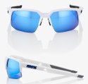 Okulary 100% SPEEDCOUPE Matte White - HiPER Blue Multilayer Mirror Lens (Szkła Niebieskie Lustrzane Wielowarstwowe, LT 12% + Szk