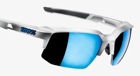 Okulary 100% SPEEDCOUPE Matte White - HiPER Blue Multilayer Mirror Lens (Szkła Niebieskie Lustrzane Wielowarstwowe, LT 12% + Szk Okulary 100% SPEEDCOUPE Matte White - HiPER Blue Multilayer Mirror Lens (Szkła Niebieskie Lustrzane Wielowarstwowe, LT 12% + Szk