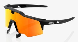 Okulary 100% SPEEDCRAFT AIR Soft Tact Black - HiPER Red Multilayer Mirror Lens (Szkła Czerwone Lustrzane Wielowarstwowe LT 21% +
