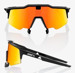 Okulary 100% SPEEDCRAFT AIR Soft Tact Black - HiPER Red Multilayer Mirror Lens (Szkła Czerwone Lustrzane Wielowarstwowe LT 21% +