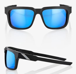 Okulary 100% TYPE-S Matte Black - HiPER Blue Multilayer Mirror Lens (Szkła Niebieskie Lustrzane Wielowarstwowe, LT 15%) (WYPRZED