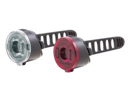 Zestaw lampki SPANNINGA DOT10 lumenów baterie przód czarna, DOT 10 lumenów baterie tył czarna (NEW)