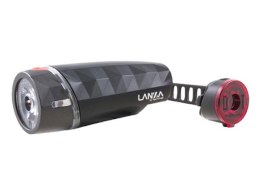 Zestaw lampki SPANNINGA LANZA 20 lumenów baterie przód, DOT 10 lumenów baterie tył (NEW)