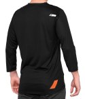 Koszulka męska 100% AIRMATIC 3/4 Sleeve black orange roz. L (WYPRZEDAŻ -50%)