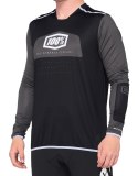 Koszulka męska 100% R-CORE X Jersey długi rękaw black white roz. M (WYPRZEDAŻ -50%)