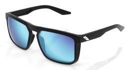 Okulary 100% RENSHAW Matte Black - HiPER Blue Multilayer Mirror Lens (Szkła Niebieskie Lustrzane Wielowarstwowe, LT 15%) (WYPRZE