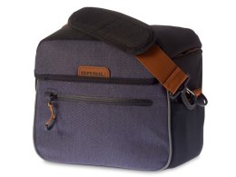 Torba na kierownicę BASIL MILES HANDLEBAR BAG BE 6L, 100% wodoodporna granatowa + Płytka mocująca do kosza BASIL BASEASY (bez ws