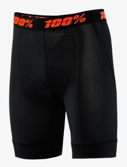 Bokserki juniorskie z wkładką 100% CRUX LINER black roz.24 (EUR 38) (WYPRZEDAŻ -50%)