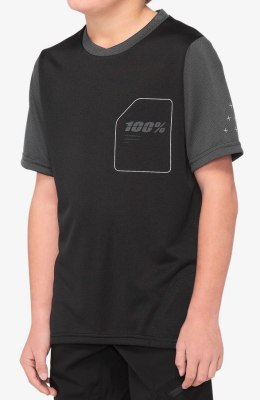 Koszulka juniorska 100% RIDECAMP Youth Jersey krótki rękaw black charcoal roz. M (WYPRZEDAŻ -50%)