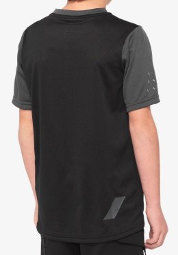 Koszulka juniorska 100% RIDECAMP Youth Jersey krótki rękaw black charcoal roz. M (WYPRZEDAŻ -50%)