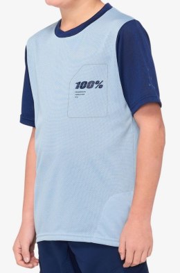 Koszulka juniorska 100% RIDECAMP Youth Jersey krótki rękaw light slate navy roz. L (WYPRZEDAŻ -50%)