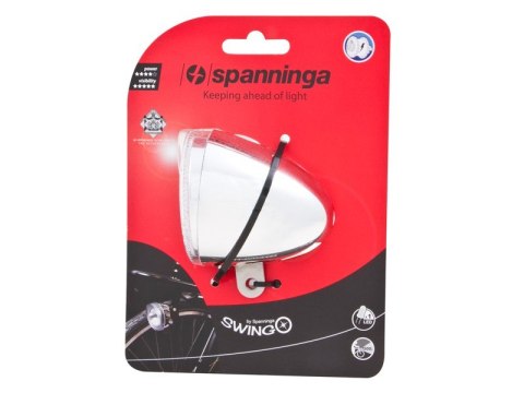 Lampka przednia SPANNINGA SWINGO XB 20 luxów + 4 baterie AAA, chrom (NEW) Lampka przednia SPANNINGA SWINGO XB 20 luxów + 4 baterie AAA, chrom (NEW)