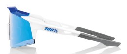 Okulary 100% SPEEDCRAFT SL Matte White/Metallic Blue - HiPER Blue Multilayer Mirror Lens (Szkła Niebieskie Lustrzane Wielowarstw
