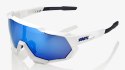 Okulary 100% SPEEDTRAP Matte White - HiPER Blue Multilayer Mirror Lens (Szkła Niebieskie Lustrzane Wielowarstwowe LT 13% + Szkła