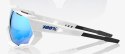 Okulary 100% SPEEDTRAP Matte White - HiPER Blue Multilayer Mirror Lens (Szkła Niebieskie Lustrzane Wielowarstwowe LT 13% + Szkła