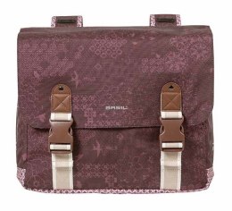 Sakwa miejska podwójna BASIL BOHEME DOUBLE PANNIER BAG 35L Universal Bridge System, wodoodporna fig red (DWZ)