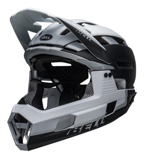 Kask full face BELL SUPER AIR R MIPS SPHERICAL matte black white roz. M (55-59 cm) (NEW). Kask full face BELL SUPER AIR R MIPS SPHERICAL matte black white roz. M (55-59 cm) (NEW).
