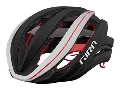 Kask szosowy GIRO AETHER SPHERICAL MIPS matte black white red roz. M (55-59 cm) Kask szosowy GIRO AETHER SPHERICAL MIPS matte black white red roz. M (55-59 cm)