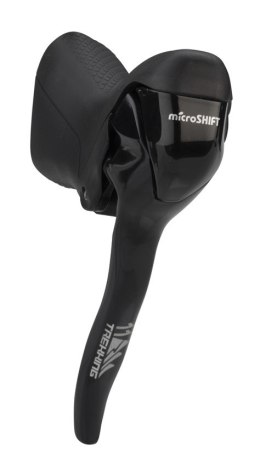 Klamkomanetka MICROSHIFT XLE, Lewa, 1.rzędowa, Kompatybilna z Shimano, Dual Control, Klamka z Dźwignią Hamulca Tylko, Czarna (NE