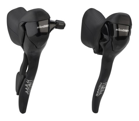 Klamkomanetki MICROSHIFT XLE, Para, 11.rzędowe, Kompatybilne z Shimano, Dual Control, Lewa Klamka Tylko z Dźwignią Hamulca, Czar Klamkomanetki MICROSHIFT XLE, Para, 11.rzędowe, Kompatybilne z Shimano, Dual Control, Lewa Klamka Tylko z Dźwignią Hamulca, Czar