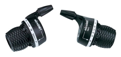 Manetki MICROSHIFT, Para, 6.rzędowe(3x6), Kompatybilne z Shimano, Twist Shifter, Indeksowanie (NEW) Manetki MICROSHIFT, Para, 6.rzędowe(3x6), Kompatybilne z Shimano, Twist Shifter, Indeksowanie (NEW)
