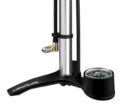 Pompka podłogowa BIRZMAN The Pump with Helix (Presta/Schrader/Dunlop), 220psi/15bar, CNC, Srebrna, Drewno lakierowane (NEW) Pompka podłogowa BIRZMAN The Pump with Helix (Presta/Schrader/Dunlop), 220psi/15bar, CNC, Srebrna, Drewno lakierowane (NEW)