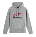 Bluza z kapturem ALPINESTARS ALWAYS 2.0 HOODIE, Grey Heather/Red/Black - roz. S (NEW)