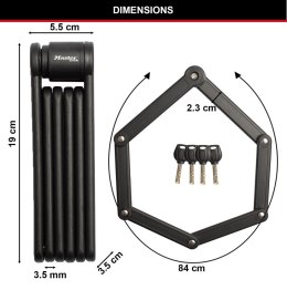 Zapięcie rowerowe MASTERLOCK FOLDING 8335 czarne (NEW 2024)