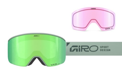 Gogle zimowe GIRO AXIS GLACIER GREEN STACKED (Szyba lustrzana kolorowa VIVID-Carl Zeiss EMERALD 19-42% S2 + Szyba lustrzana kolo Gogle zimowe GIRO AXIS GLACIER GREEN STACKED (Szyba lustrzana kolorowa VIVID-Carl Zeiss EMERALD 19-42% S2 + Szyba lustrzana kolo