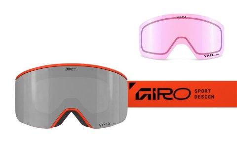 Gogle zimowe GIRO AXIS GLACIER ORANGE STACKED (Szyba lustrzana kolorowa VIVID-Carl Zeiss ONYX 8-18% S3 + Szyba lustrzana kolorow Gogle zimowe GIRO AXIS GLACIER ORANGE STACKED (Szyba lustrzana kolorowa VIVID-Carl Zeiss ONYX 8-18% S3 + Szyba lustrzana kolorow