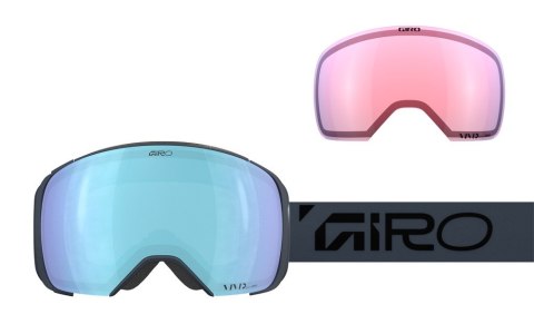 Gogle zimowe GIRO COMP INDIGO WORDMARK (Szyba lustrzana kolorowa VIVID-Carl Zeiss ROYAL 19-42% S2 + Szyba lustrzana kolorowa VIV