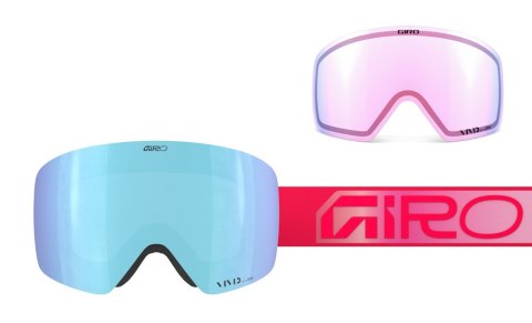Gogle zimowe GIRO CONTOUR RED FADED (Szyba lustrzana kolorowa VIVID-Carl Zeiss ROYAL 19-42% S2 + Szyba lustrzana kolorowa VIVID-