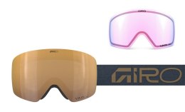 Gogle zimowe GIRO CONTOUR RS MIDNIGHT BROWN FRAGMENTS (Szyba lustrzana kolorowa VIVID-Carl Zeiss PETROL 19-42% S2 + Szyba lustrz