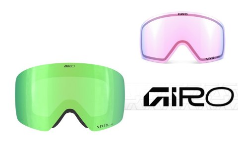Gogle zimowe GIRO CONTOUR RS WHITE FRAGMENTS (Szyba lustrzana kolorowa VIVID-Carl Zeiss EMERALD 19-42% S2 + Szyba lustrzana kolo