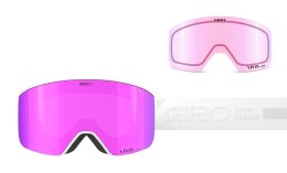 Gogle zimowe damskie GIRO ELLA WHITE RAILS (Szyba lustrzana kolorowa VIVID-Carl Zeiss PINK 19-42% S2 + VIVID INFRARED 43-79% S1)