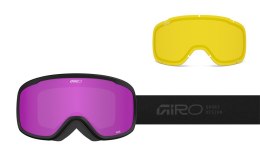 Gogle zimowe damskie GIRO MOXIE BLACK STACKED (szyba AMBER PINK 19-42% S2 + YELLOW 80-99% S0) (NEW 2025/2026)