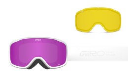 Gogle zimowe damskie GIRO MOXIE WHITE STACKED (szyba AMBER PINK 19-42% S2 + YELLOW 80-99% S0) (NEW 2025/2026)