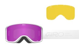 Gogle zimowe damskie GIRO SAGEN WHITE STACKED (szyba AMBER PINK 19-42% S2 + szyba YELLOW 80-99% S0) (NEW 2025/2026)