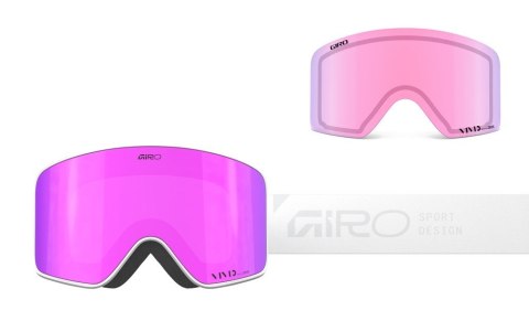 Gogle zimowe GIRO METHOD WHITE STACKED (Szyba lustrzana kolorowa VIVID-Carl Zeiss PINK 19-42% S2 + Szyba lustrzana kolorowa VIVI Gogle zimowe GIRO METHOD WHITE STACKED (Szyba lustrzana kolorowa VIVID-Carl Zeiss PINK 19-42% S2 + Szyba lustrzana kolorowa VIVI