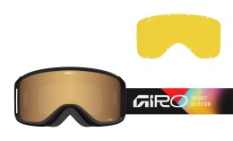 Gogle zimowe GIRO SAGEN BLACK ANGLES (szyba AMBER GOLD 19-42% S2 + szyba YELLOW 80-99% S0) (NEW 2025/2026)