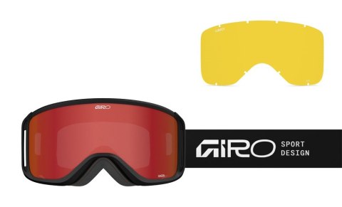 Gogle zimowe GIRO SAGEN BLACK STACKED (szyba AMBER SCARLET 19-42% S2 + szyba YELLOW 80-99% S0) (NEW 2025/2026)