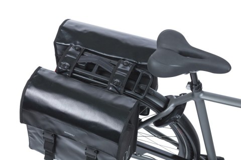 Sakwa miejska podwójna BASIL URBAN LOAD DOUBLE PANNIER BAG 48-53L, MIK System (ready to go), 100% wodoodporna, black/black (NEW Sakwa miejska podwójna BASIL URBAN LOAD DOUBLE PANNIER BAG 48-53L, MIK System (ready to go), 100% wodoodporna, black/black (NEW