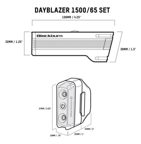 Zestaw lampki BLACKBURN DAYBLAZER przód 1500 lumenów, tył 65 lumenów (NEW 2025) Zestaw lampki BLACKBURN DAYBLAZER przód 1500 lumenów, tył 65 lumenów (NEW 2025)