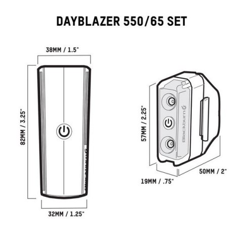 Zestaw lampki BLACKBURN DAYBLAZER przód 550 lumenów, tył 65 lumenów (NEW 2025) Zestaw lampki BLACKBURN DAYBLAZER przód 550 lumenów, tył 65 lumenów (NEW 2025)